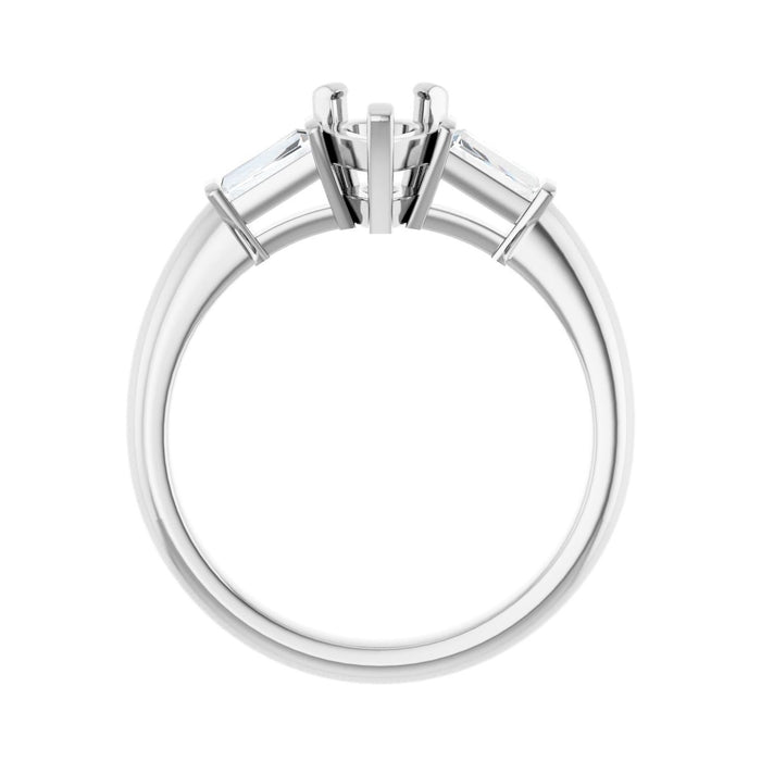 Platinum 7x5 mm Pear 1/5 CTW Lab-Grown Diamond Semi-Set Engagement Ring