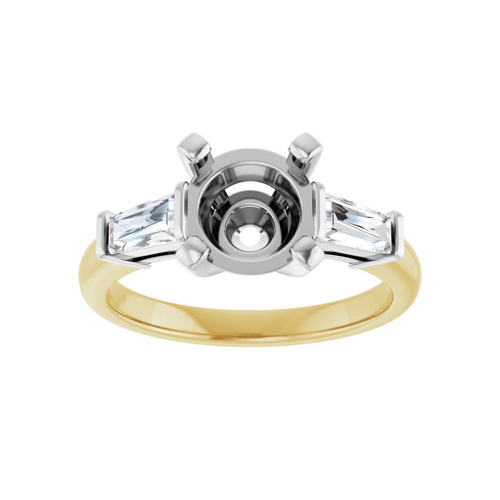 14K Yellow/White Gold 8.2 mm Round 1/2 CTW Lab-Grown Diamond Semi-Set Engagement Ring
