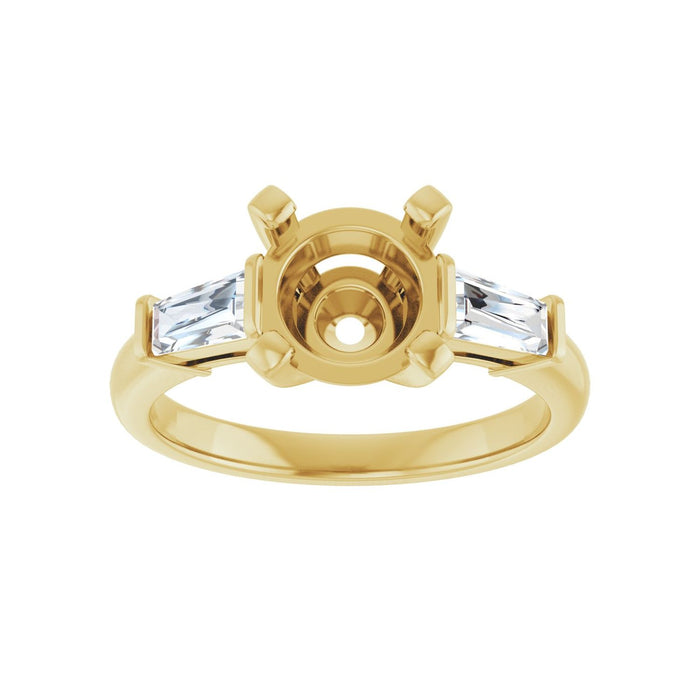 14K Yellow Gold 8.2 mm Round 1/2 CTW Lab-Grown Diamond Semi-Set Engagement Ring