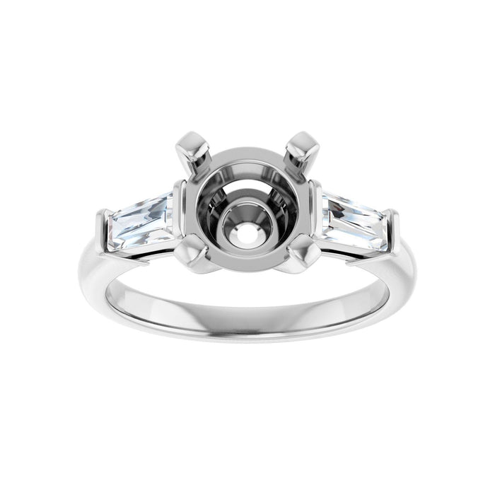 Platinum 8.2 mm Round 1/2 CTW Lab-Grown Diamond Semi-Set Engagement Ring