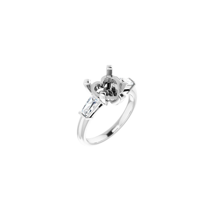 Platinum 9x9 mm Heart 1/2 CTW Lab-Grown Diamond Semi-Set Engagement Ring