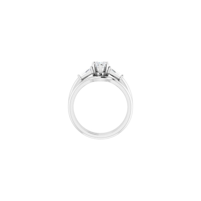 Platinum 5x5 mm Heart 1/5 CTW Lab-Grown Diamond Semi-Set Engagement Ring