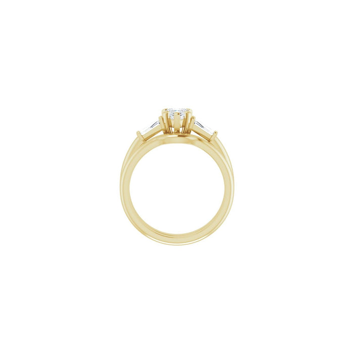 14K Yellow Gold 5x5 mm Heart 1/5 CTW Lab-Grown Diamond Semi-Set Engagement Ring