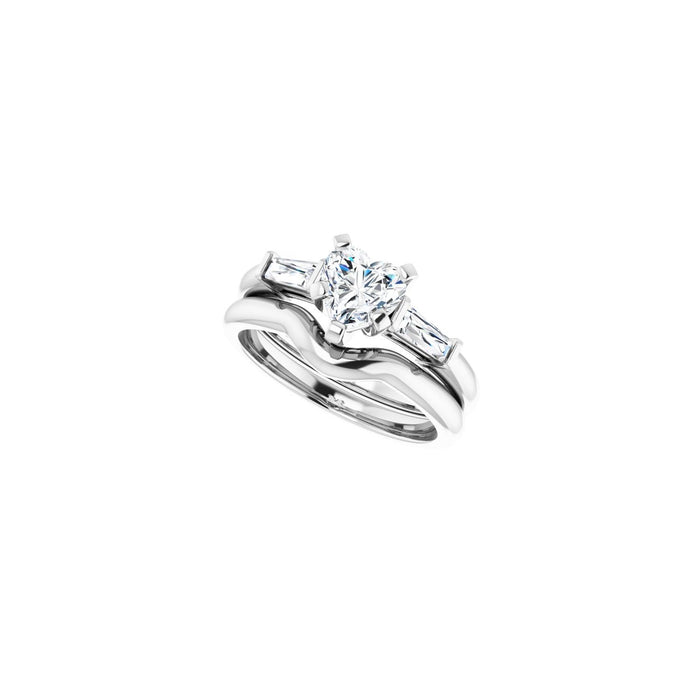Platinum 6x6 mm Heart 1/5 CTW Lab-Grown Diamond Semi-Set Engagement Ring