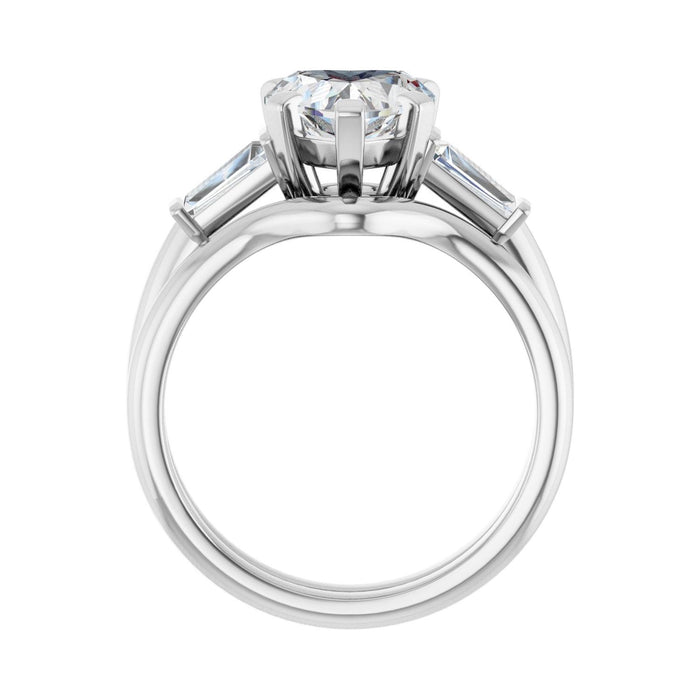 Platinum 8x8 mm Heart 1/3 CTW Lab-Grown Diamond Semi-Set Engagement Ring