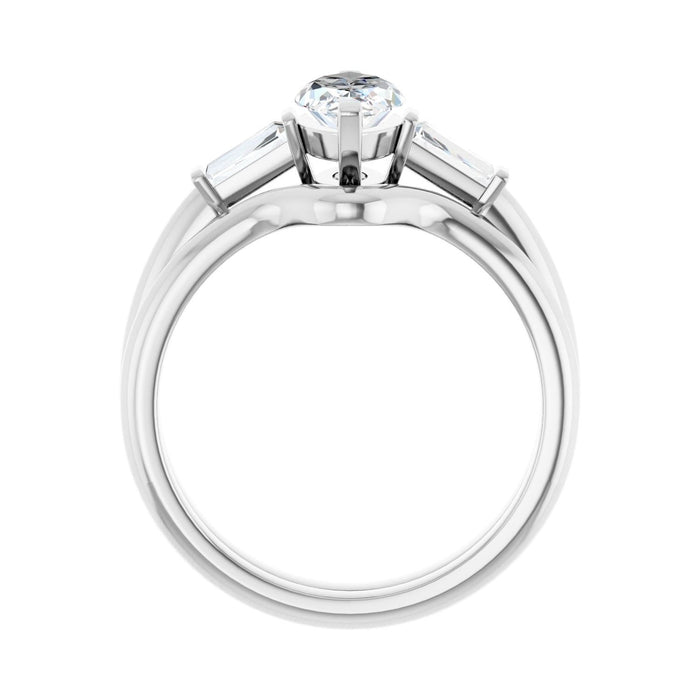 Platinum 10 x 5 mm Marquise 1/5 CTW Lab-Grown Diamond Semi-Set Engagement Ring