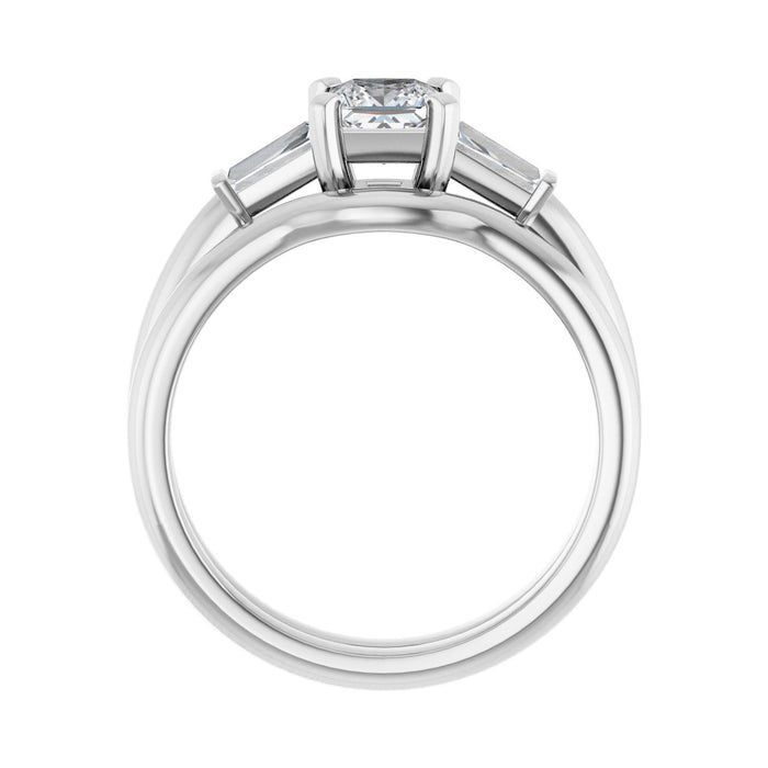 14K White Gold 4.5x4.5 mm Square 1/5 CTW Lab-Grown Diamond Semi-Set Engagement Ring