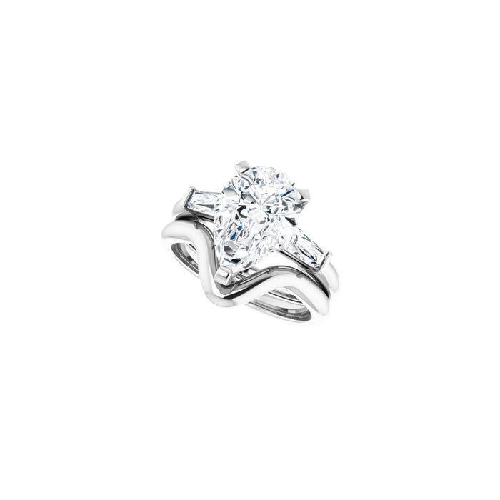 Platinum 12x8 mm Pear 1/3 CTW Lab-Grown Diamond Semi-Set Engagement Ring