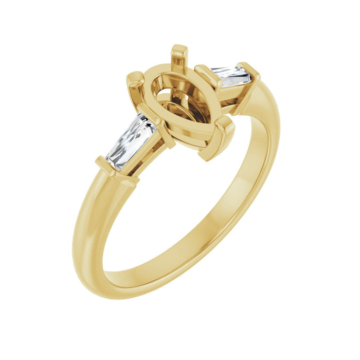 14K Yellow Gold 8x5 mm Pear 1/5 CTW Lab-Grown Diamond Semi-Set Engagement Ring