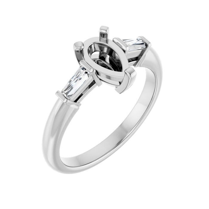 Platinum 8x5 mm Pear 1/5 CTW Lab-Grown Diamond Semi-Set Engagement Ring