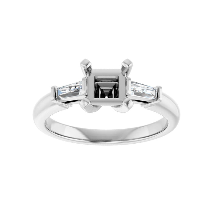 14K White Gold 5x5 mm Square 1/5 CTW Lab-Grown Diamond Semi-Set Engagement Ring