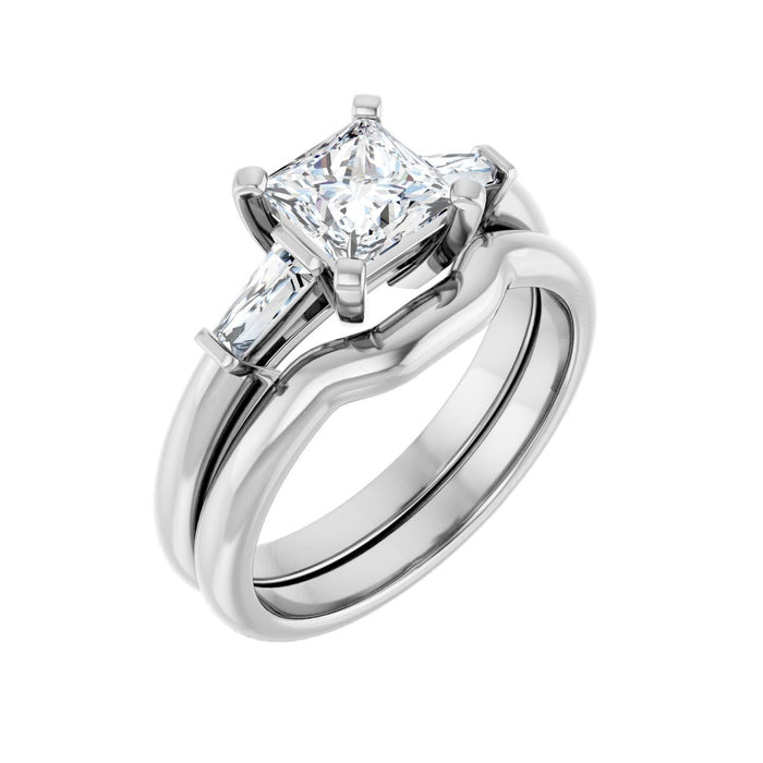 14K White Gold 5.5x5.5 mm Square 1/4 CTW Lab-Grown Diamond Semi-Set Engagement Ring
