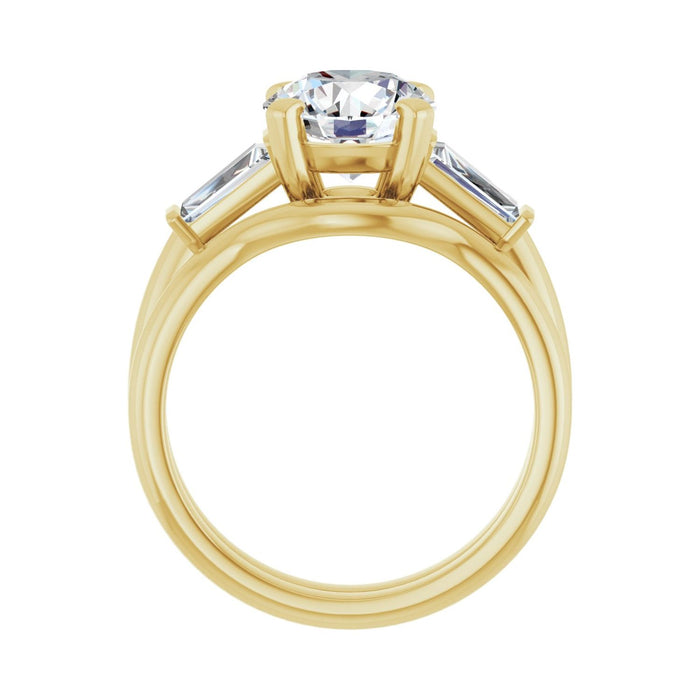 14K Yellow Gold 8.2 mm Round 1/2 CTW Lab-Grown Diamond Semi-Set Engagement Ring