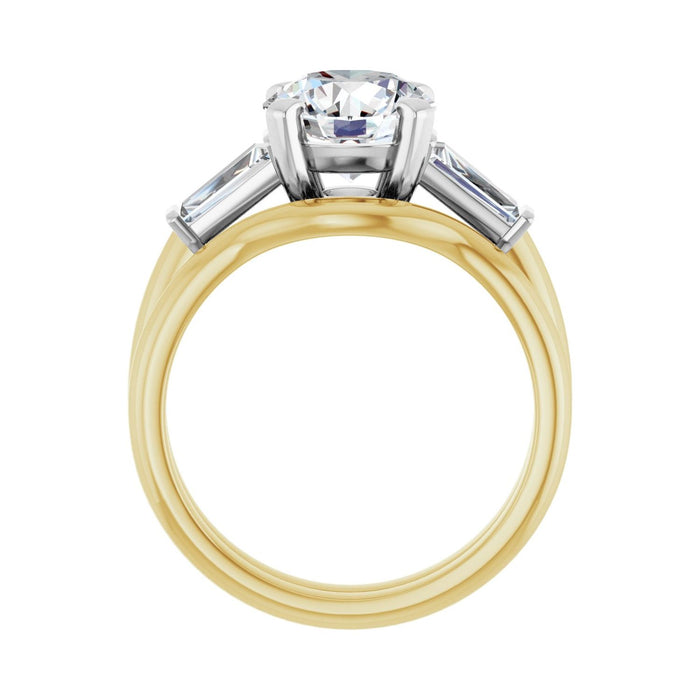 14K Yellow/White Gold 8.2 mm Round 1/2 CTW Lab-Grown Diamond Semi-Set Engagement Ring