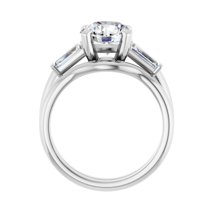 Platinum 8.2 mm Round 1/2 CTW Lab-Grown Diamond Semi-Set Engagement Ring