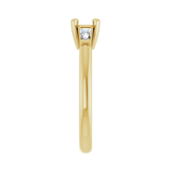 14K Yellow Gold 5.2 mm Round 1/4 CTW Lab-Grown Diamond Semi-Set Engagement Ring