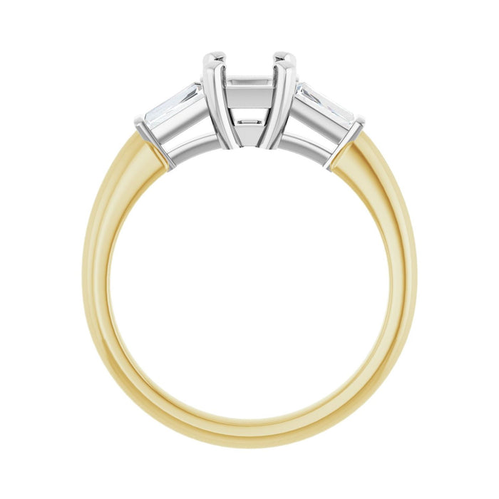 14K Yellow/White Gold 5x5 mm Asscher 1/5 CTW Lab-Grown Diamond Semi-Set Engagement Ring