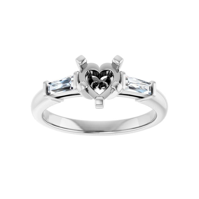 Platinum 6x6 mm Heart 1/5 CTW Lab-Grown Diamond Semi-Set Engagement Ring