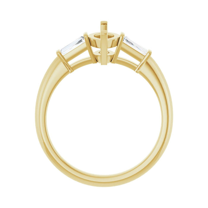 14K Yellow Gold 10x5 mm Marquise 1/5 CTW Lab-Grown Diamond Semi-Set Engagement Ring