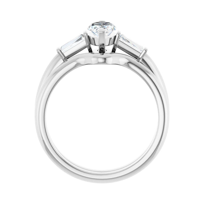 Platinum 9x4.5 mm Marquise 1/5 CTW Lab-Grown Diamond Semi-Set Engagement Ring