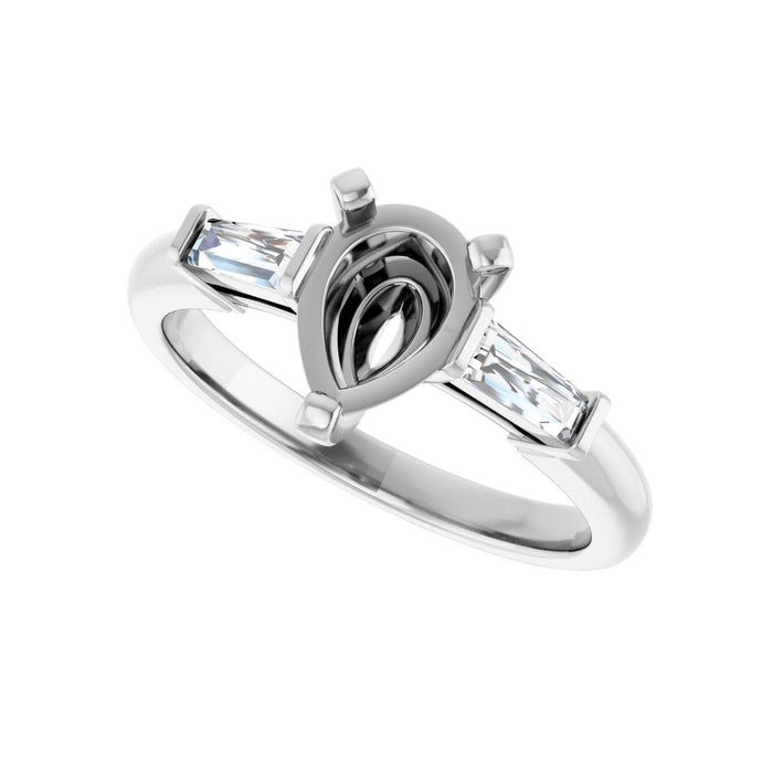 14K White Gold 8x6 mm Pear 1/5 CTW Lab-Grown Diamond Semi-Set Engagement Ring