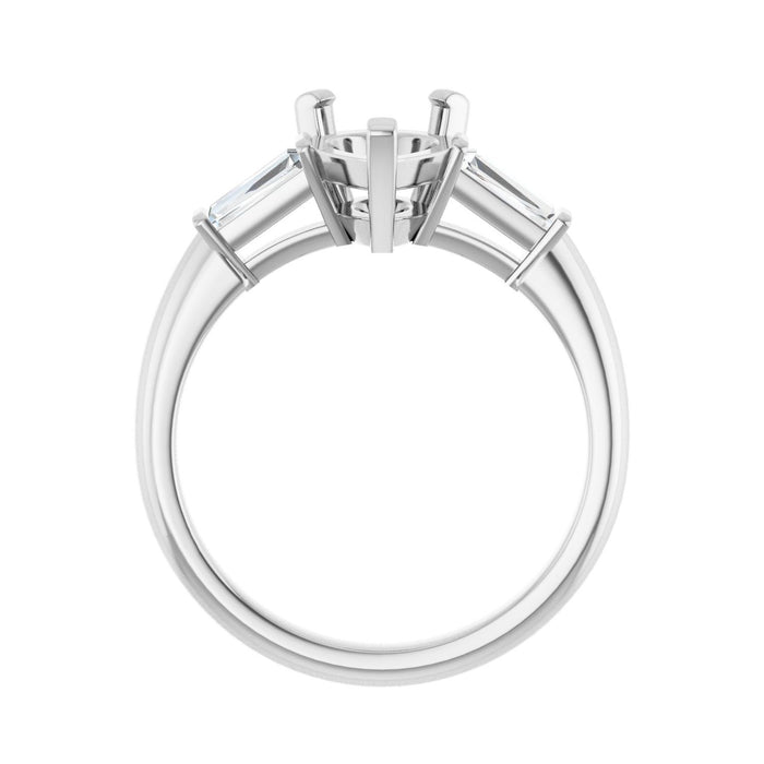Platinum 10 x 7 mm Pear 1/5 CTW Lab-Grown Diamond Semi-Set Engagement Ring