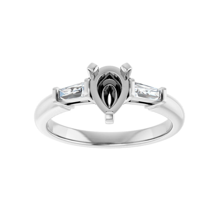 Platinum 7x5 mm Pear 1/5 CTW Lab-Grown Diamond Semi-Set Engagement Ring