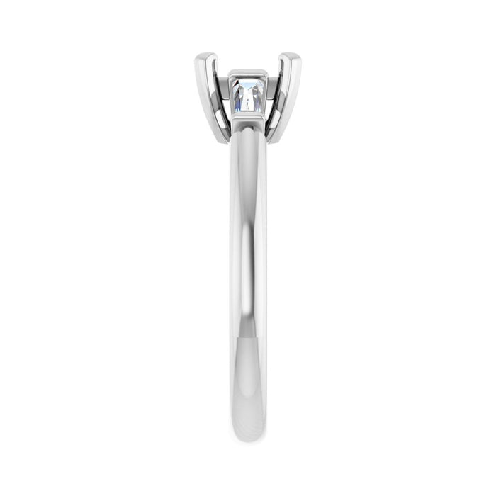 14K White Gold 5x5 mm Square 1/5 CTW Lab-Grown Diamond Semi-Set Engagement Ring