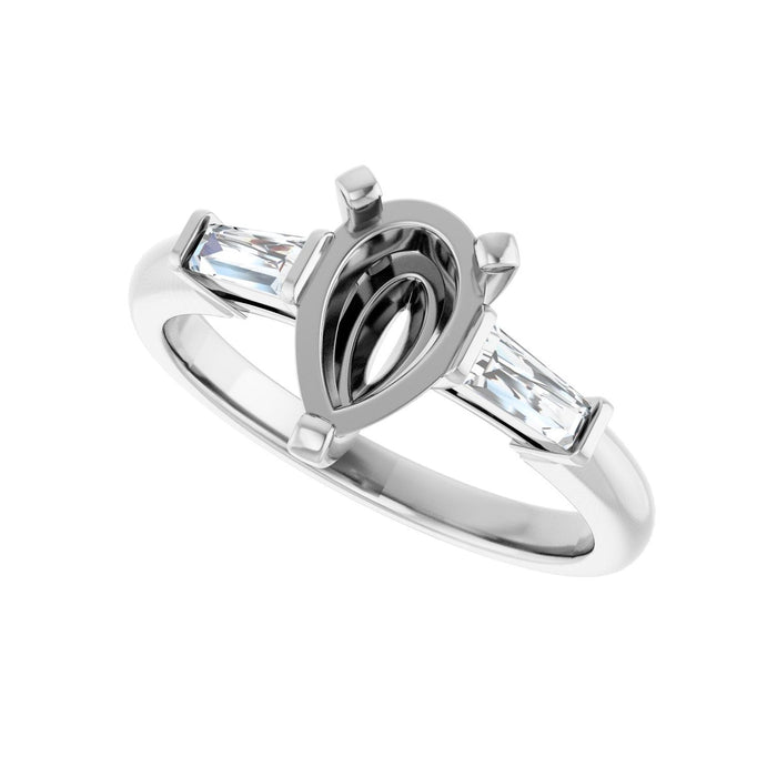 Platinum 9x6 mm Pear 1/5 CTW Lab-Grown Diamond Semi-Set Engagement Ring