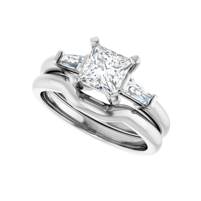 14K White Gold 5.5x5.5 mm Square 1/4 CTW Lab-Grown Diamond Semi-Set Engagement Ring