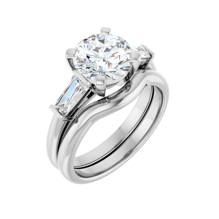 Platinum 8.2 mm Round 1/2 CTW Lab-Grown Diamond Semi-Set Engagement Ring