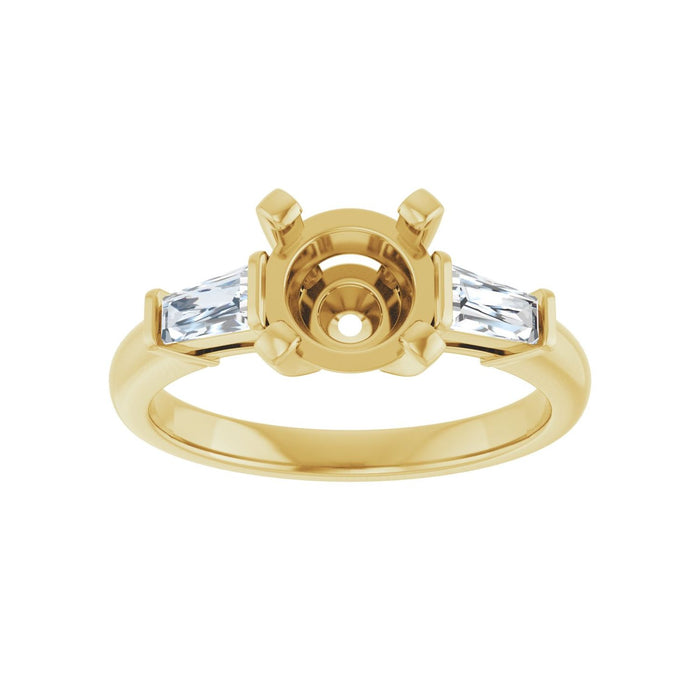 14K Yellow Gold 7.4 mm Round 1/3 CTW Lab-Grown Diamond Semi-Set Engagement Ring