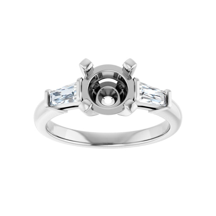 14K White Gold 7.4 mm Round 1/3 CTW Lab-Grown Diamond Semi-Set Engagement Ring