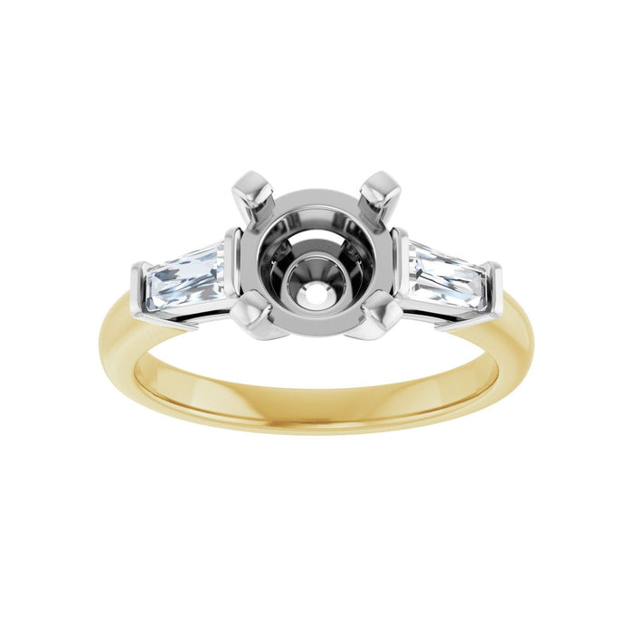 14K Yellow/White Gold 7.4 mm Round 1/3 CTW Lab-Grown Diamond Semi-Set Engagement Ring