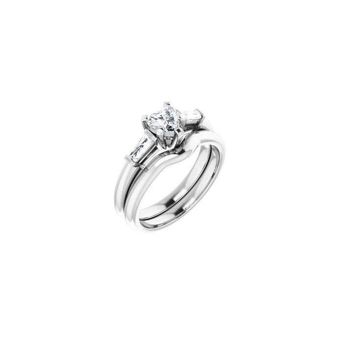 Platinum 5x5 mm Heart 1/5 CTW Lab-Grown Diamond Semi-Set Engagement Ring