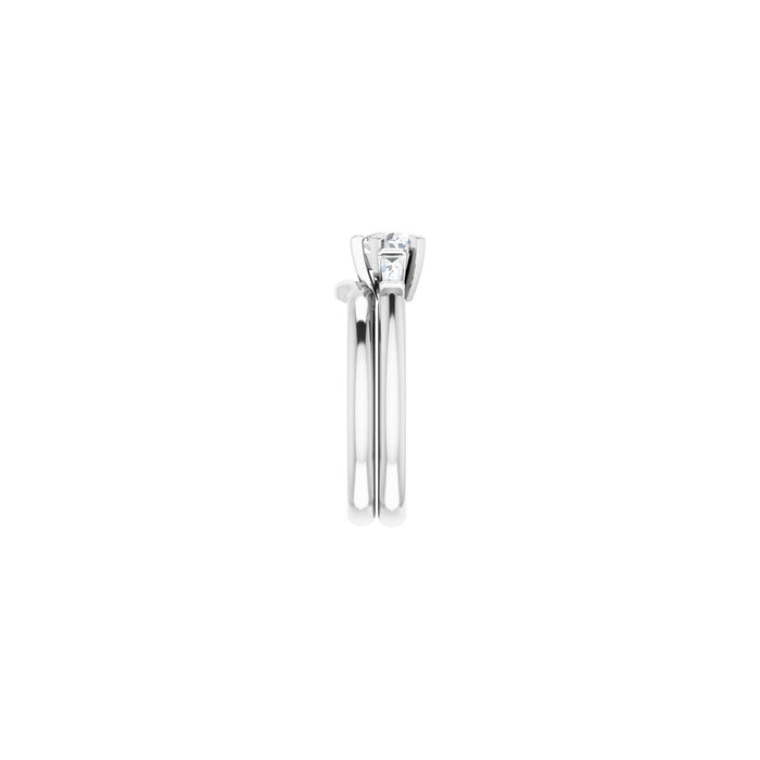 14K White Gold 5x5 mm Heart 1/5 CTW Lab-Grown Diamond Semi-Set Engagement Ring