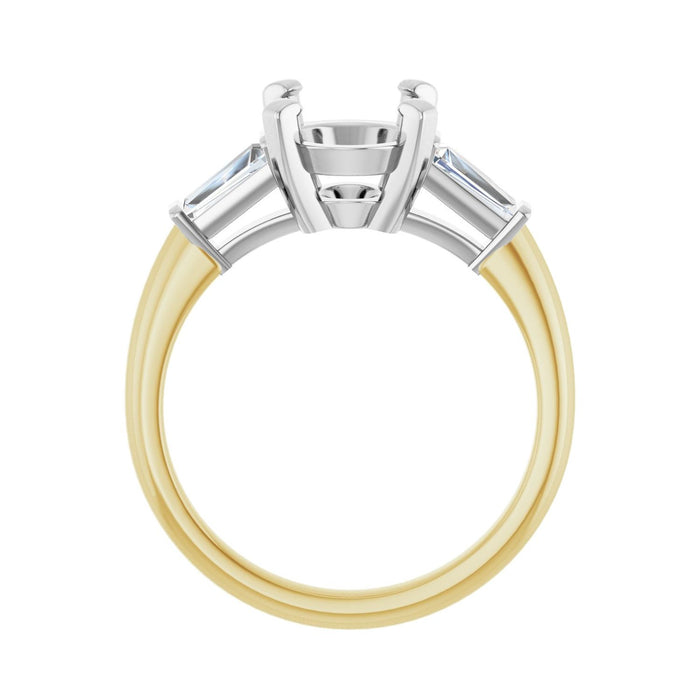 14K Yellow/White Gold 10x8 mm Oval 1/3 CTW Lab-Grown Diamond Semi-Set Engagement Ring
