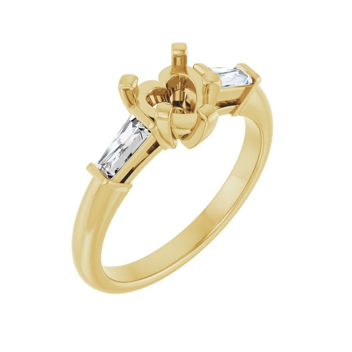 14K Yellow Gold 6x6 mm Heart 1/5 CTW Lab-Grown Diamond Semi-Set Engagement Ring