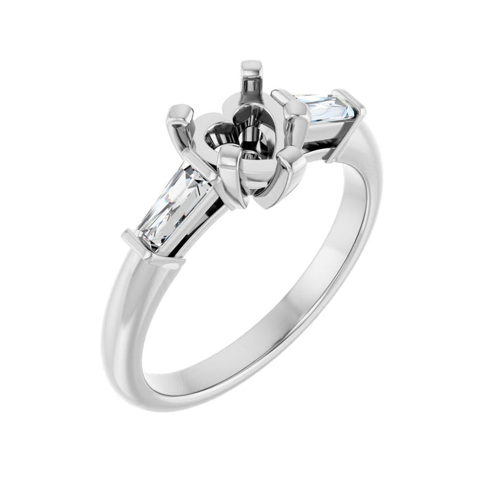 14K White Gold 6x6 mm Heart 1/5 CTW Lab-Grown Diamond Semi-Set Engagement Ring