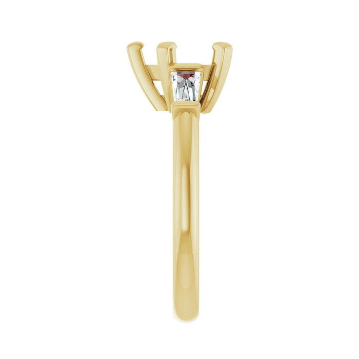 14K Yellow Gold 8x8 mm Heart 1/3 CTW Lab-Grown Diamond Semi-Set Engagement Ring