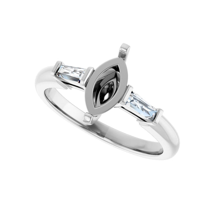 Platinum 9x4.5 mm Marquise 1/5 CTW Lab-Grown Diamond Semi-Set Engagement Ring