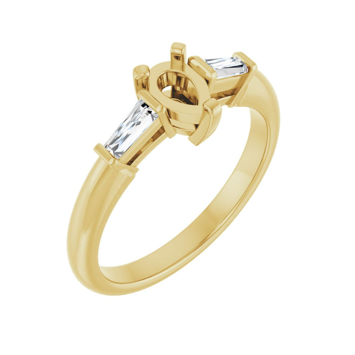 14K Yellow Gold 6x4 mm Pear 1/5 CTW Lab-Grown Diamond Semi-Set Engagement Ring