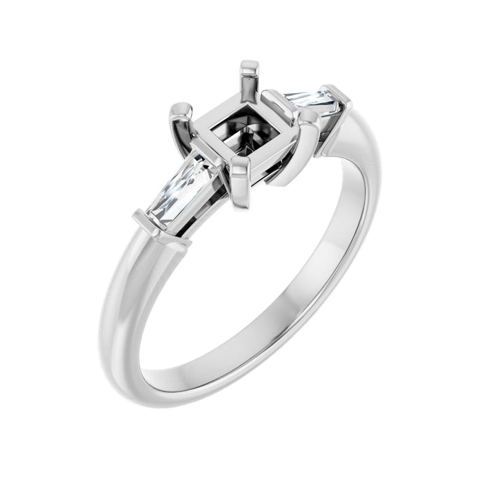 14K White Gold 4.5x4.5 mm Square 1/5 CTW Lab-Grown Diamond Semi-Set Engagement Ring