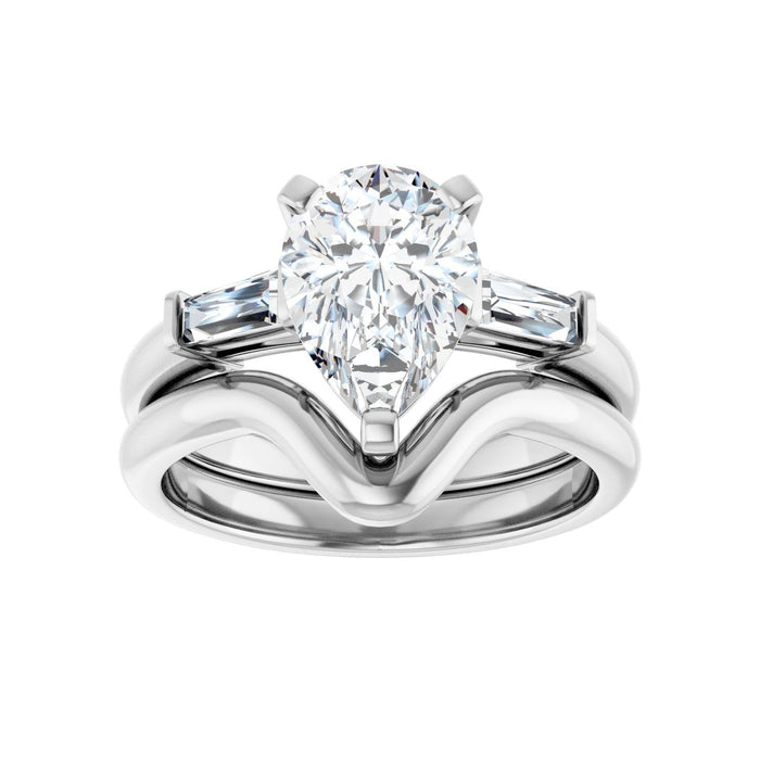 Platinum 10 x 7 mm Pear 1/5 CTW Lab-Grown Diamond Semi-Set Engagement Ring