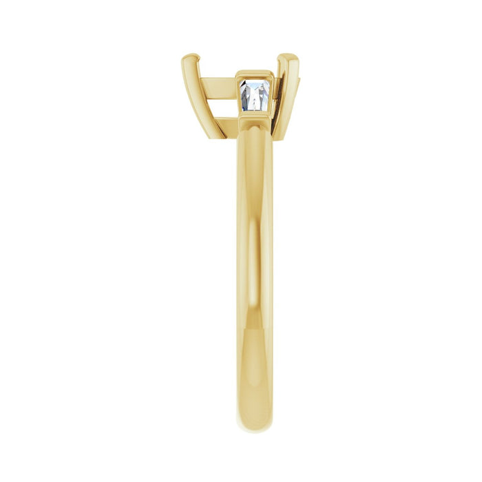 14K Yellow Gold 7x5 mm Pear 1/5 CTW Lab-Grown Diamond Semi-Set Engagement Ring