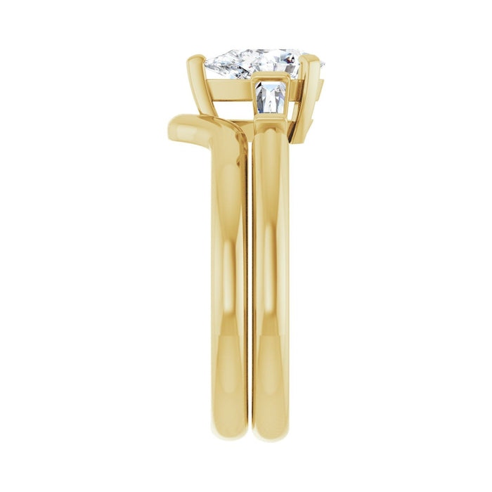 14K Yellow Gold 8x5 mm Pear 1/5 CTW Lab-Grown Diamond Semi-Set Engagement Ring