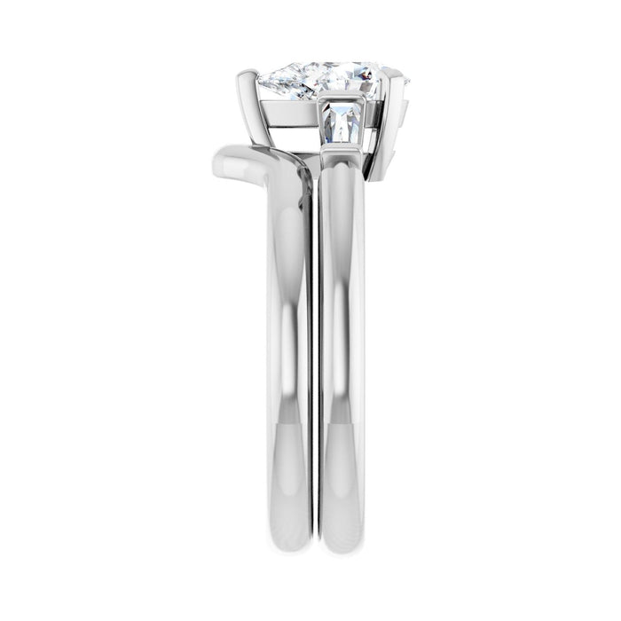 14K White Gold 8x5 mm Pear 1/5 CTW Lab-Grown Diamond Semi-Set Engagement Ring