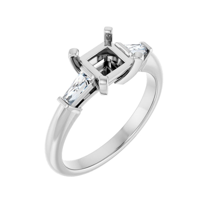 14K White Gold 5.5x5.5 mm Square 1/4 CTW Lab-Grown Diamond Semi-Set Engagement Ring