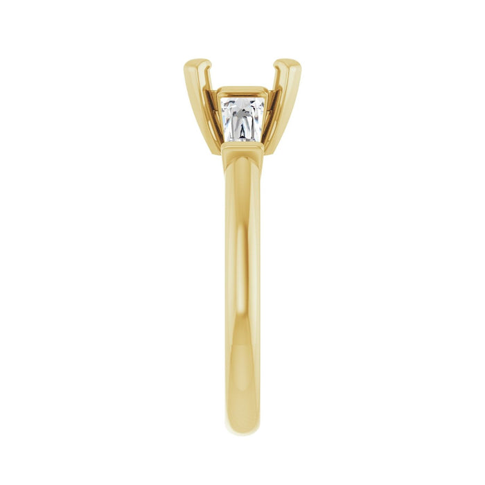 14K Yellow Gold 8.2 mm Round 1/2 CTW Lab-Grown Diamond Semi-Set Engagement Ring