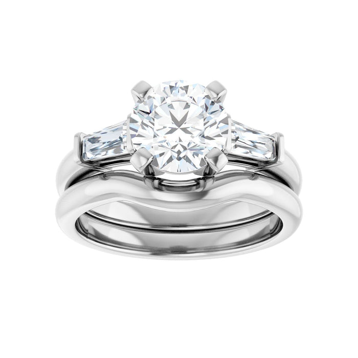14K White Gold 7.4 mm Round 1/3 CTW Lab-Grown Diamond Semi-Set Engagement Ring